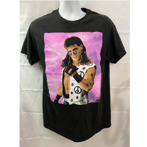 Men's Ripple Junction  Black shawn michaels studio portrait T-Shirt size Medium - Picture 1 of 7